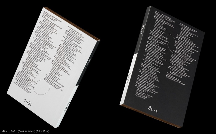 LC presentation slide: cover view from thesis project, book as index, 7.5 x 10 in.