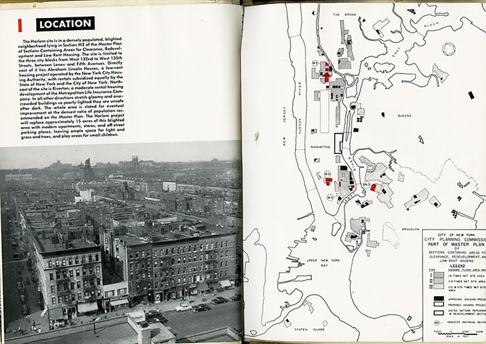 Fig 1: “Harlem: Slum Clearance Plan Under Title I of the Housing Act of 1949” (New York: Committee on Slum Clearance Plans, 1951).