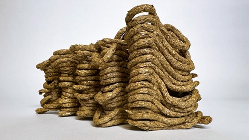 a photograph of a pile woven lattice structure