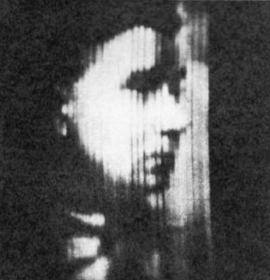 John Logie Baird, the first 30-line electrical image, transmitted from London to Hartsdale, NY on February 9, 1928.