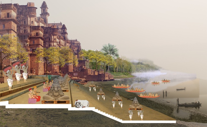1_Perspective View of a Ghat Where Soil Ritual is Performed in Order to Gather Fertile Alluvial Sediments and Sculpt them Over Movable Platforms to be Carried to Nurseries at Kunds.jpg