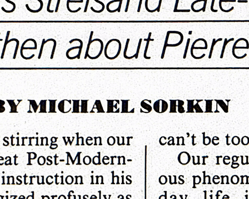 PEOPLE CROSS AGAINST THE LIGHT: Michael Sorkin's New York