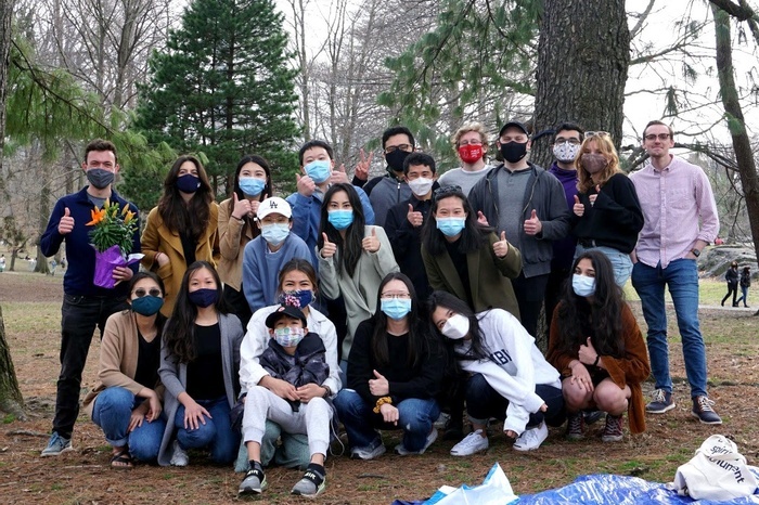Second year students gathered for a picnic to celebrate their thesis submissions