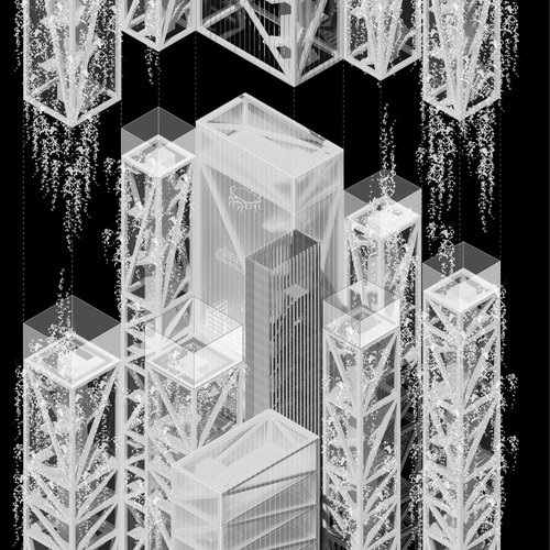 Diagram of housing core illustrating structure, circulation, and program.