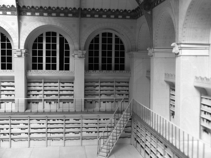 Reading room in Labrouste’s Bibliothèque Sainte-Geneviève. 